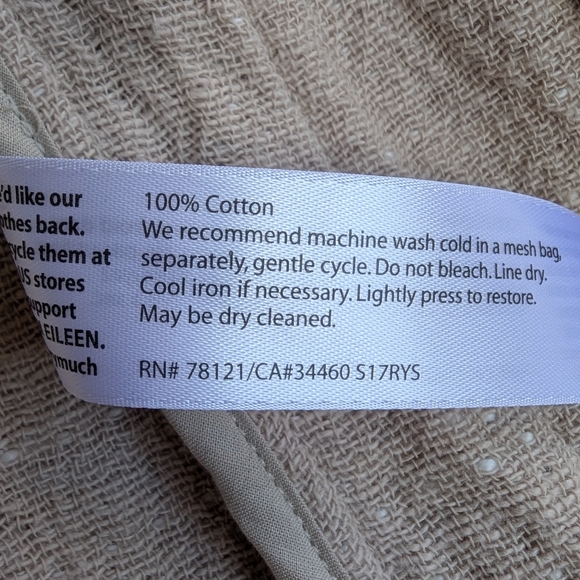 Eileen Fisher Rhythmic Cotton Slub Kimono Jacket in a natural beige color - Picture 13 of 13